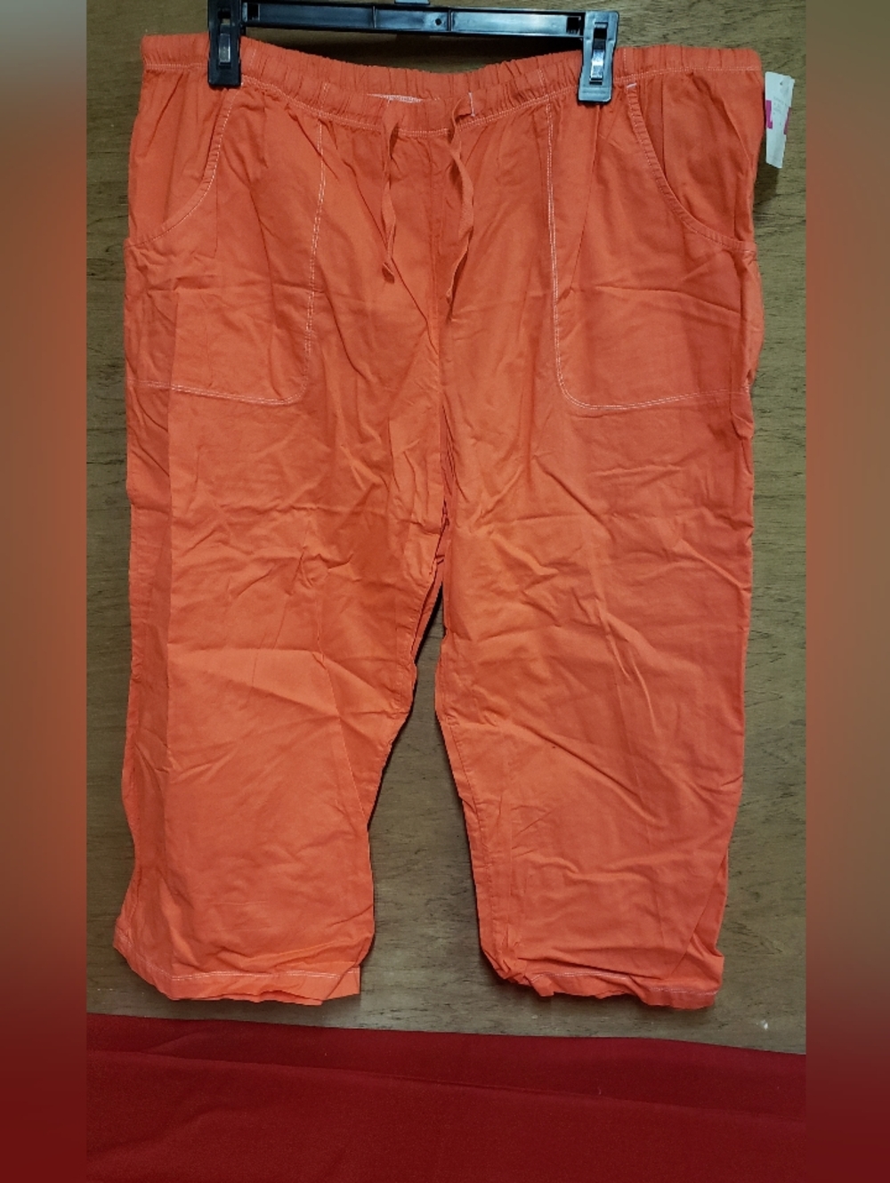 Fresh Produce Orange Drawstring Cropped Pants 14 NWT